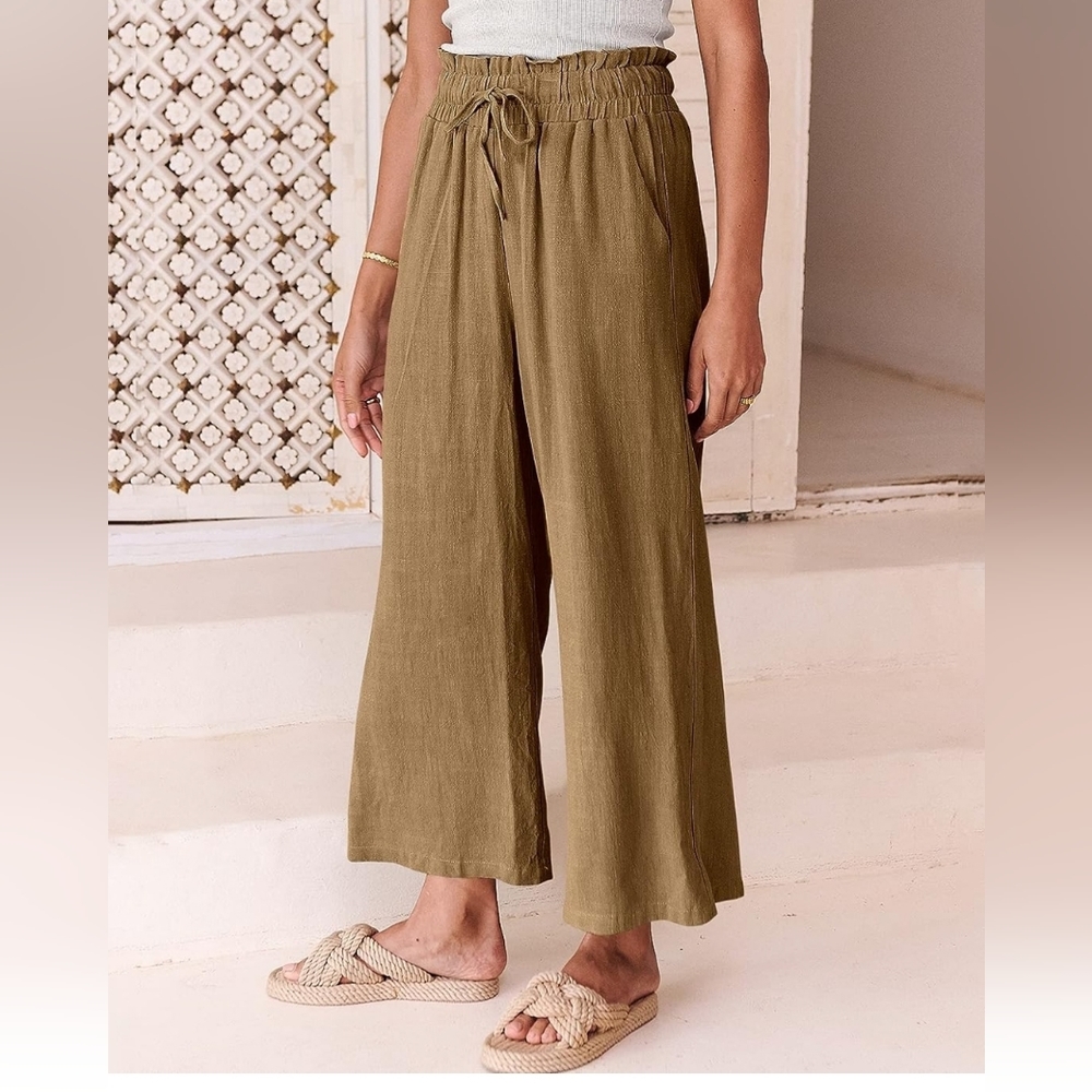 Dark Khaki Loose Pants, Size Large